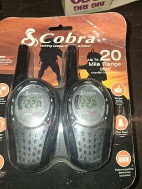 Cobra 2-Pack Walkie Talkies in Black